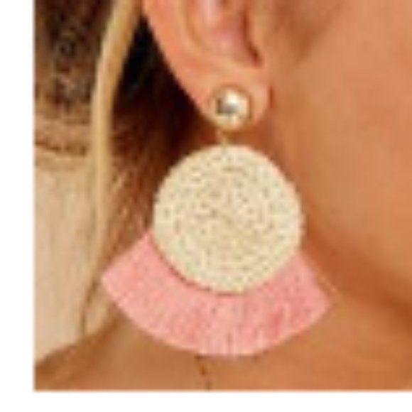 Red Dress Boutique Jewelry Nwt Blush Pink Statement Fringe Earrings